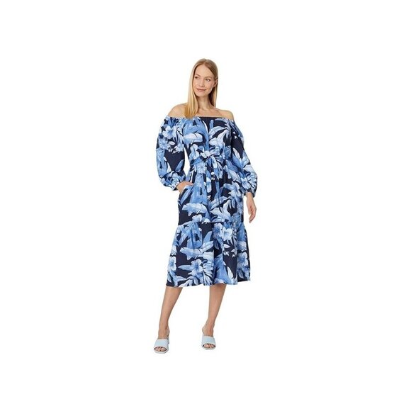 Tommy Bahama NWT $178 Daybreak Hibiscus Midi Dress, Blue Floral Women's Size S - Picture 11 of 12